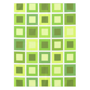 Retro 1950s Tiles Pattern Chartreuse Green Tablecloth