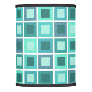 Retro 1950s Tiles Pattern Turquoise Lamp Shade