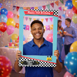 Retro 1950s Vintage Dine Birthday Selfie Frame