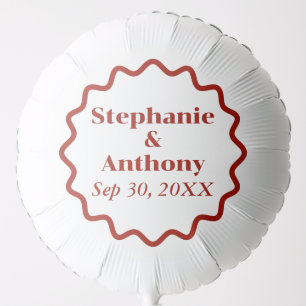 Retro 1950s Wavy Edge Dark Red Wedding Balloon