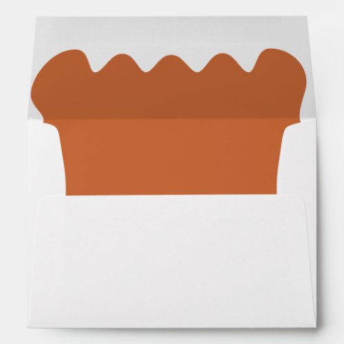 Retro 1950s Wavy Edge Terracotta Wedding Envelope