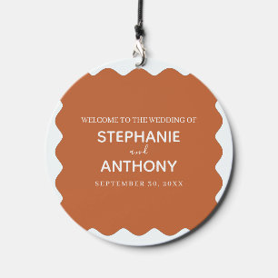 Retro 1950s Wavy Edge Terracotta Wedding Wind Chime