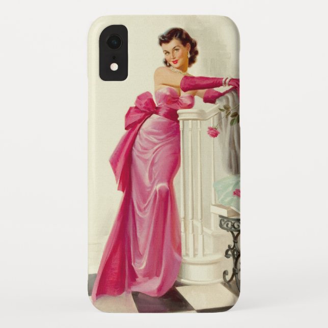 Retro 1950s Woman With Roses Case-Mate iPhone Case (Back)
