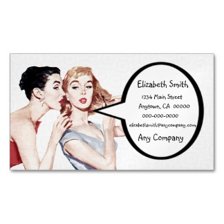 Retro 1950s Women Gossipers Magnetic Business Card