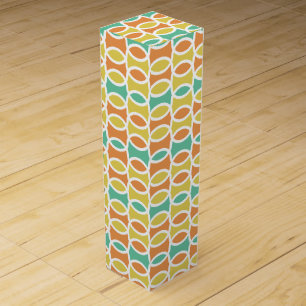 Retro 1960s Circles Ovals Orange Teal Gold Wine Box