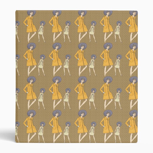 Retro 1960s Fashion 3 Ring Binder (Front)