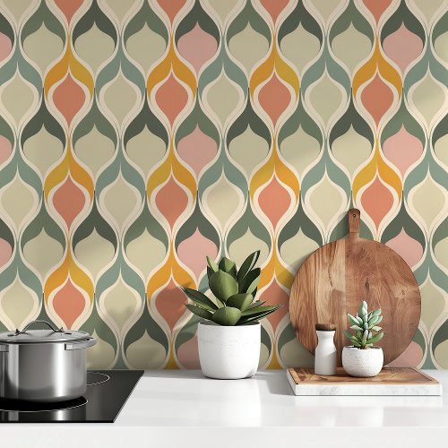Retro 1960s Geometric Peel & Stick Wallpaper Retro 1960s Geometric Peel & Stick Wallpaper