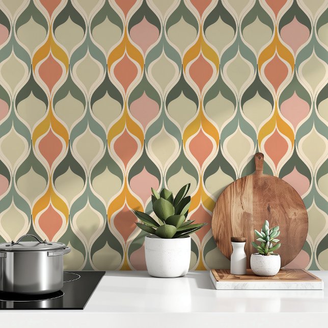 Retro 1960s Geometric Peel & Stick Wallpaper Wallpaper (Creator Uploaded)