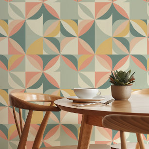 Retro 1960s Geometric Peel & Stick Wallpaper Wallpaper