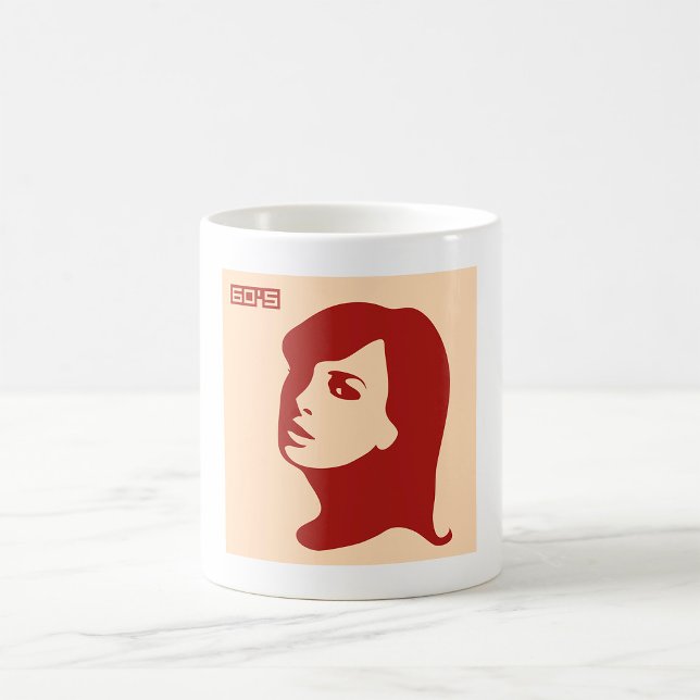 Retro 1960s Minimalist Woman Illustration Art Coffee Mug (Creator Uploaded)