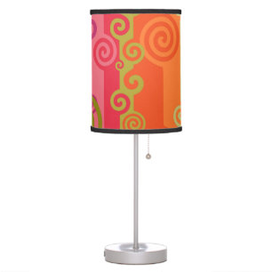 RETRO 1960S PINK AND ORANGE TABLETOP LAMP