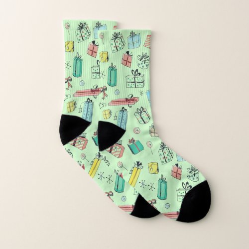 Retro 1960s Style Christmas Gifts Cute Mint Green  Socks