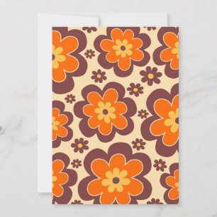 Retro 1960s Style Floral Pattern Invitation