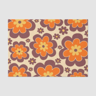 Retro 1960s Style Floral Pattern Tissue Paper