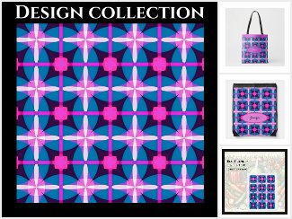 Retro 1960s Style in Pink, Purple, Blue and White