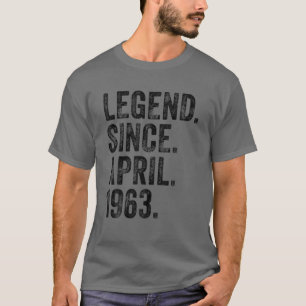 Retro 1963 Birthday April Born Legend Since 1963 T-Shirt