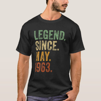 Retro 1963 Birthday May Born Legend Since 1963 T-Shirt