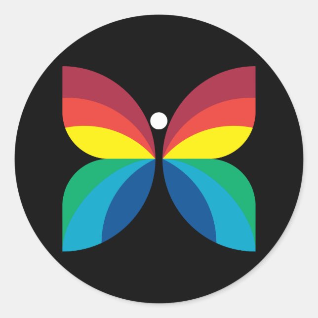 Retro 1966-1974 classic round sticker (Front)