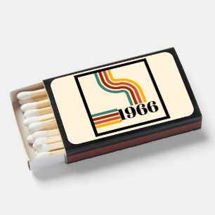 Retro 1966 60th Birthday Party Favor Matchbox Matchboxes