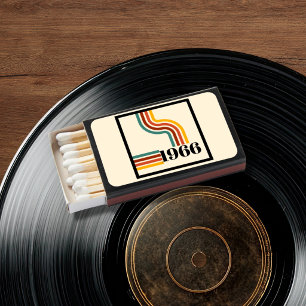 Retro 1966 60th Birthday Party Favor Matchbox Matchboxes