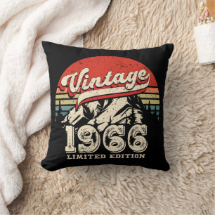 Retro 1966 Birthday Vintage Outdoorsy 60th Bday Throw Pillow
