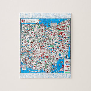 Retro 1966 Ohio map jigsaw puzzle 8"x10" 110 pcs