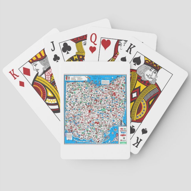 Retro 1966 Ohio map Poker Cards (Back)