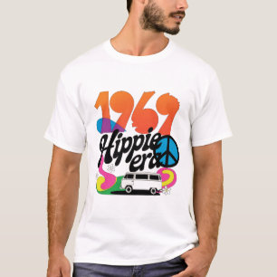 Retro 1969 Hippie Era Graphic with Peace Symbol T-Shirt