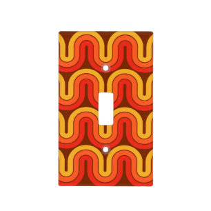 Retro 1970 Style Wave Pattern Light Switch Cover