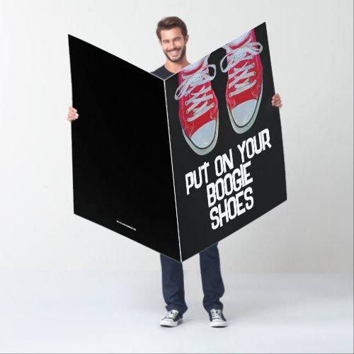 RETRO 1970S BOOGIE SHOES FUNNY GIANT CARD