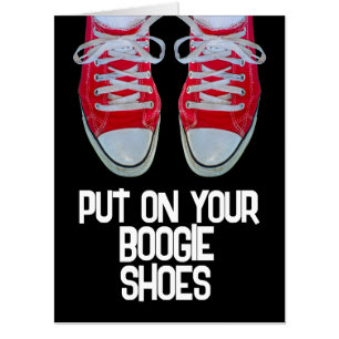 RETRO 1970S BOOGIE SHOES FUNNY GIANT CARD