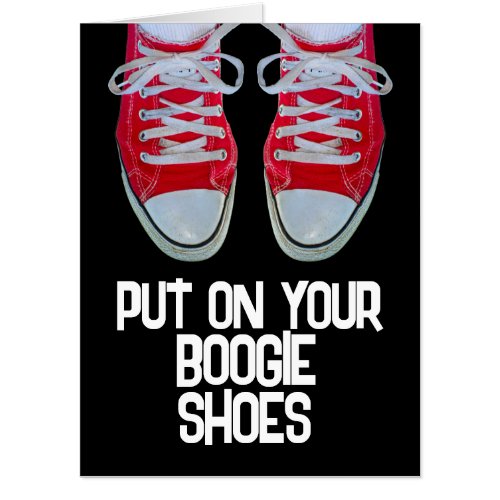 RETRO 1970S BOOGIE SHOES FUNNY GIANT CARD