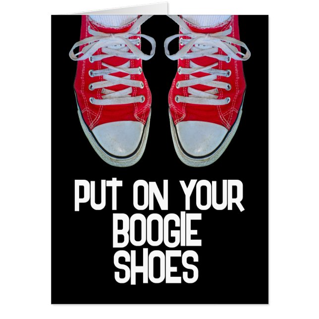 RETRO 1970S BOOGIE SHOES FUNNY GIANT CARD (Front)