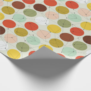 Retro 1970s circles pattern wrapping paper