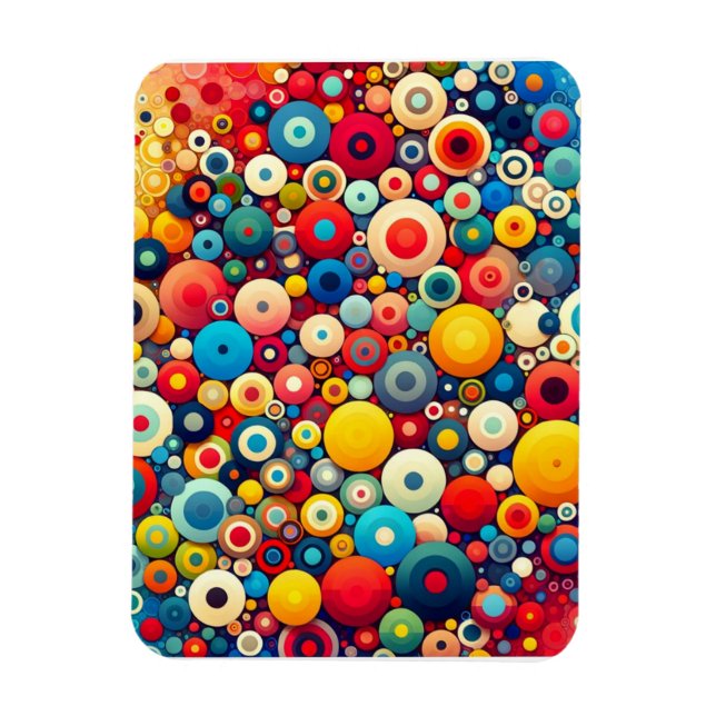 Retro 1970s colorful circles magnet (Vertical)