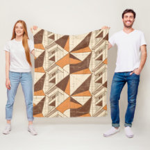 Retro 1970s Geometric Arch Pattern in Burnt Sienna