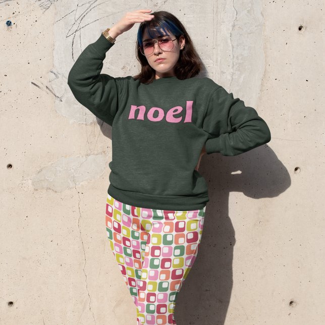 Retro 1970s Lettering Noel Christmas Graphic Sweatshirt (Creator Uploaded)