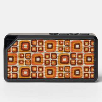 Retro 1970s Mid Century Orange and Brown Geometric Bluetooth Speaker