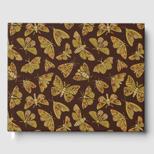 Retro 1970s Moths Guest Book