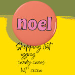 Retro 1970s Noel Pink and Orange Christmas Magnet<br><div class="desc">Add some holiday cheer to your fridge with this fun magnet that features the message "noel" in retro style pink lettering against an orange background.</div>