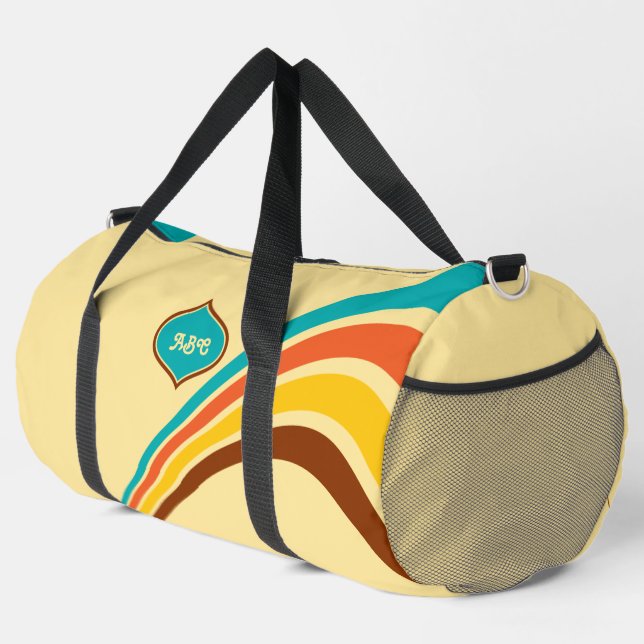 Retro 1970's Stripes Monogram Duffle Bag (Right Corner)