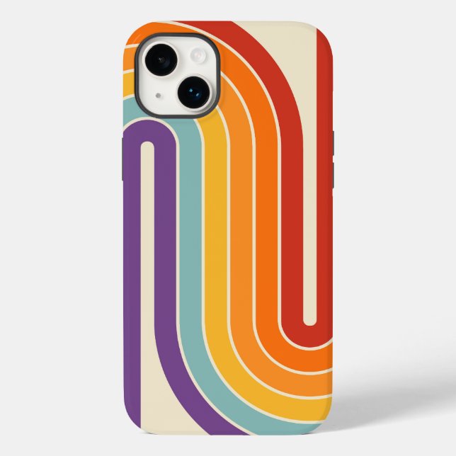 Retro 1970s Style Arched Stripes Geometric Pattern Case-Mate iPhone Case (Back)
