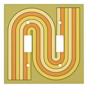 Retro 1970s Style Arched Stripes Geometric Pattern Light Switch Cover