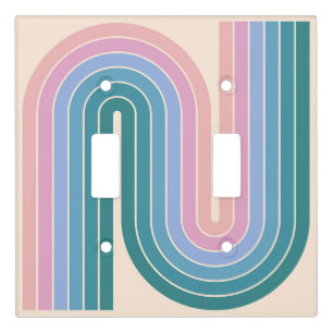 Retro 1970s Style Arched Stripes Geometric Pattern Light Switch Cover
