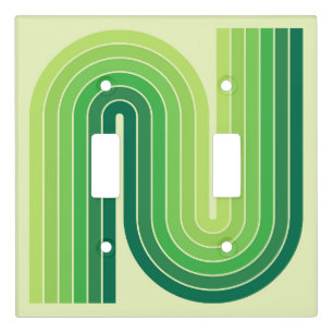 Retro 1970s Style Arched Stripes Geometric Pattern Light Switch Cover