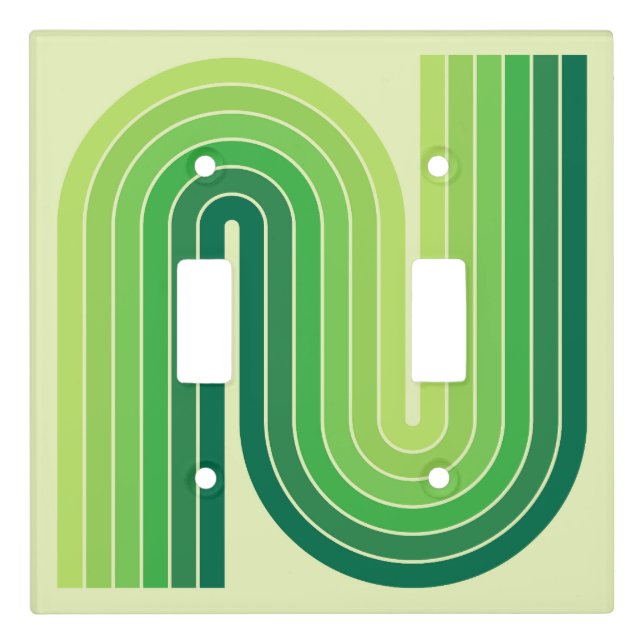 Retro 1970s Style Arched Stripes Geometric Pattern Light Switch Cover (Front)