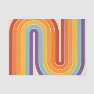 Retro 1970s Style Arched Stripes Geometric Pattern Tissue Paper