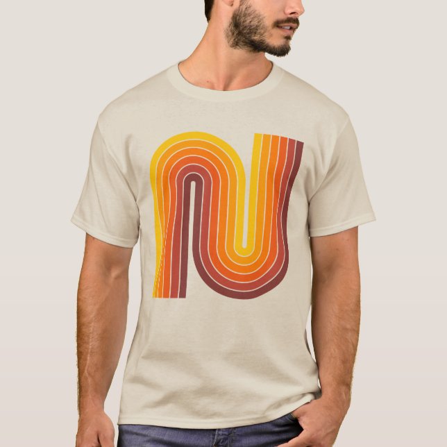 Retro 1970s Style Geometric T-Shirt (Front)