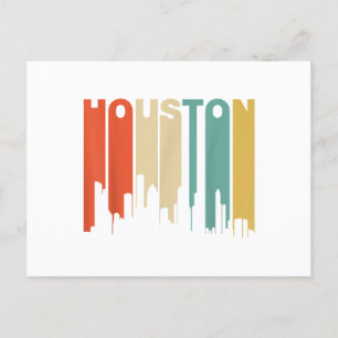 Retro 1970's Style Houston Texas Skyline Holiday Postcard