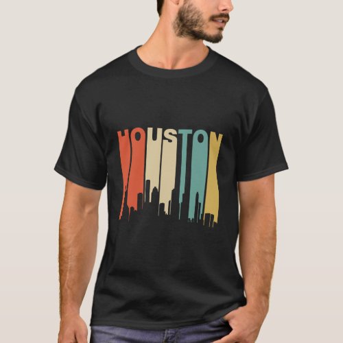 Retro 1970S Style Houston Texas Skyline Hoodie T_Shirt
